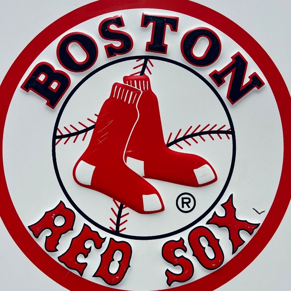 Vintage 90s Boston Red Sox MLB Metal / Tin Sign - Picture 5 of 8